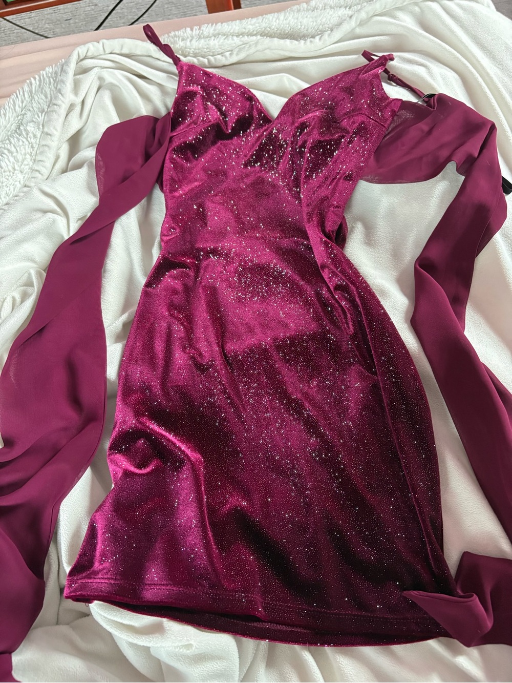 Sparkling Velvet Magenta Slip Dress